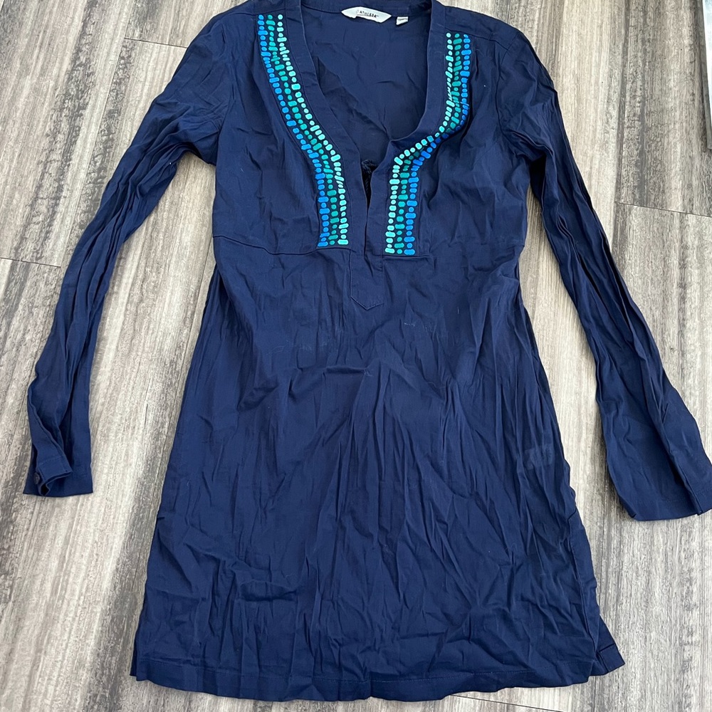 Athleta embroidered beach coverup.  Navy.